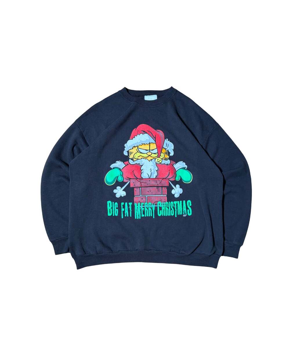 Vintage Garfield Big Fat Merry Christmas Crewneck
